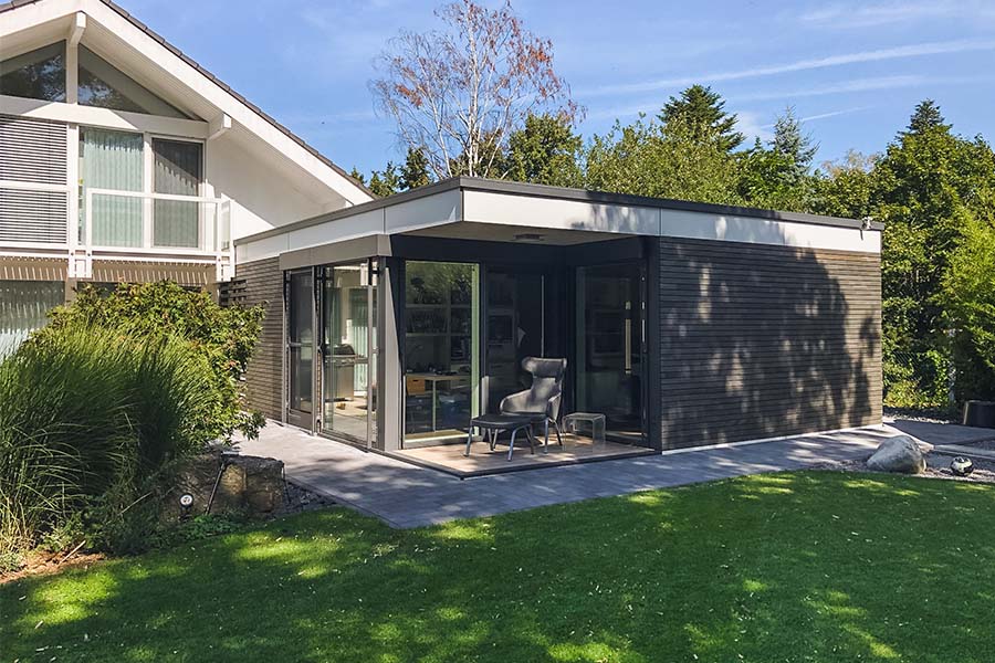 Anbau an Wohnhaus in Modulbauweise mit direktem Zugang zum Garten