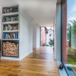 Holz und Glas Anbau mit raumhoher verglasung